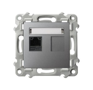 Ospel Szafir GPK-1Z/K/m/70 Gniazdo komputerowe pojedyncze, kat. 5e szary
