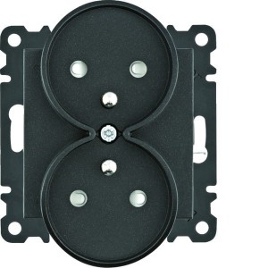 Hager Lumina intense Gniazdo 2x modułowe z przesł. , czarny | WL1343