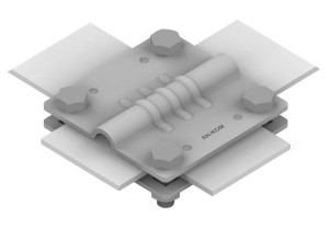 AN-KOM Złącze krzyżowe 4-śrubowe M8 B=50mm (stal ocynkowa AN-03A/OG/-1 | A191140