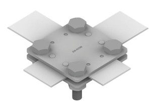 AN-KOM Złącze krzy.2płytki 4xM10 B 40mm OG | A191052