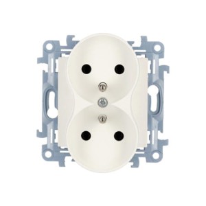 Simon Gniazdo wt. 2x z uz. modu białe CGZ2MZ.01/11