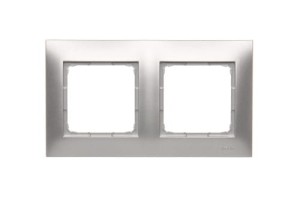 Ramka podwójna srebny mat  DR2/43