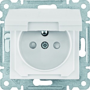 Hager Gniazdo 2P+E pokr.przesł. st.-biały  WL1140