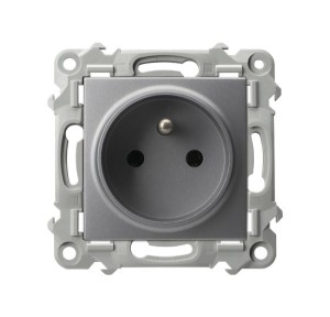 Ospel Szafir GP-1ZZ/m/70 Gniazdo pojedyncze z uziemieniem szary