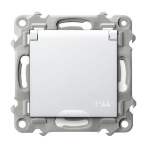 Ospel seria Szafir Gniazdo bryzgoszczelne z uziemieniem biały  | GPH-1ZZ/m/00/w