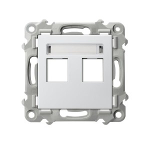 Ospel seria Szafir Obudowa gniazda podwójnego Keystone, prosta Biały | GPK-2Z/p/00