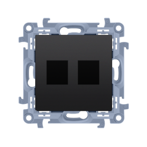 Simon10 Pokrywa teleinf. 2xmod czarny mat | CKP2.01/49