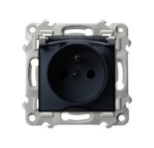 Ospel Szafir GPH-1ZZ/m/70/d Gniazdo bryzgoszczelne z uziemieniem szary