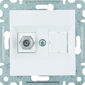 Hager Lumina intense złącze pojedyncze typu F, biały | WL3250