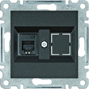 Hager Lumina Gniazdo telef. poj, RJ11 czarny | WL2013