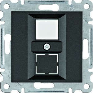 Hager Płytka podwójna Keystone Jack czarny  WL2323