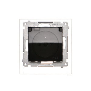 Simon 54 Gniazdo wty. IP44 mod. kl.tr. czarny | DGZ1BZ.01/49A