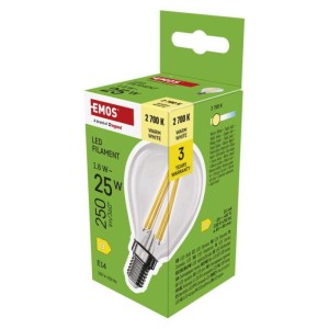 EMOS LED FLM MINI GL 1,8W(25W) 250lm E14 WW | ZF1D02