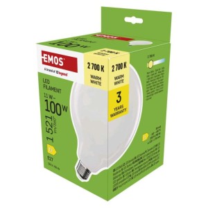 Żarówka LED Filament G125 / E27 / 11 W (100 W) / 1521 lm / ciepła biel | ZF2D62