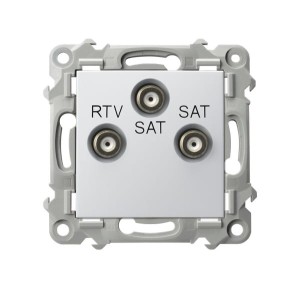 Ospel seria Szafir Gniazdo RTV-SAT z dwoma wyjściami SAT Biały | GPA-Z2S/m/00