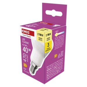 EMOS ŻARÓWKA LED CLS R50 4,2W(40W) 470lm E14 WW  | ZQ7E21
