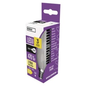 LED FLM CANDLE 3,4W(40W) 470lm E14 WW ML.  | ZF4220