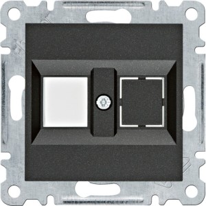 Hager Płytka podwójna Keystone Jack czarny  WL2323