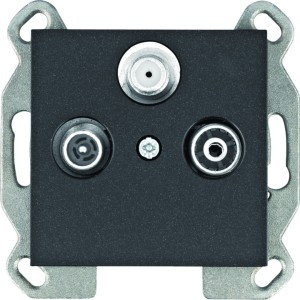 Hager Gniazdo RTV-SAT standart - czarny  WL3113