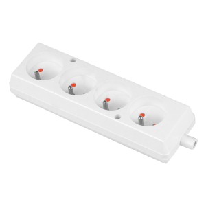 Gniazdo czterokrotne; 4x2p+Z; rozbieralne; BIAŁY | T-10476
