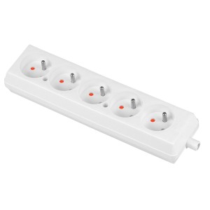 Gniazdo pięciokrotne,5x2p+Z; rozbieralne; ; BIAŁY | T-10480