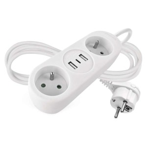 EMOS Przedłużacz 1,4 m / 2 gniazda + 2×USB-A+1×USB-C / biały / PVC / 1,5 mm2  | P0211E