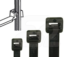 Ergom TKUV 20/5 Opaska kablowa 20x4,8mm czarna | E01TK-01050101201