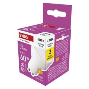 EMOS LED CLS MR16 7W (60W) 806LM GU10 NW | ZQ8E43