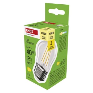 EMOS LED FLM MINI GL 3,4W(40W) 470lm E27 WW | ZF6D22