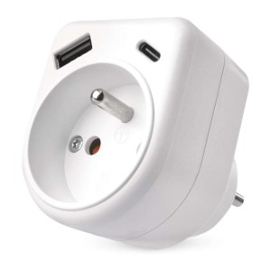 Emos Rozgałęźnik 1×, 1×USB-A+1×USB-C | P0074