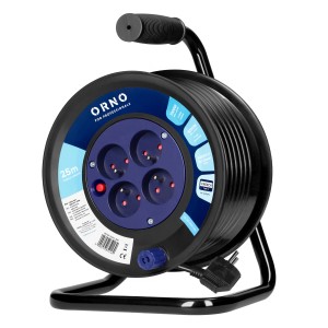 ORNO przedłużacz bębnowy 4 gniazda 2P+Z kabel PVC H05VV-F 3x1,5mm2 25mb | OR-AE-13300/25M