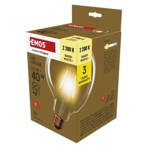 EMOS ŻARÓWKA LED VNT G125 4,5W(40W) 420lm E27 WW+ | Z58032