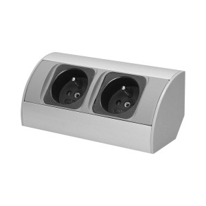 Gniazdo meblowe bez wyłącznika, 2x2P+Z | OR-AE-1303/G