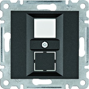 Hager Płytka podwójna Keystone Jack czarny  WL2323