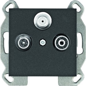 Hager Gniazdo RTV-SAT standart - czarny  WL3113