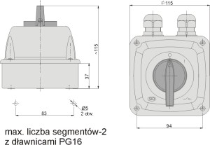 Lącznik LUK 40-13 IP44 w/obud.0-1  924005