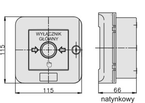Wyłącznik alarm.WGZ-1s Główny n/t z zamkiem 921490