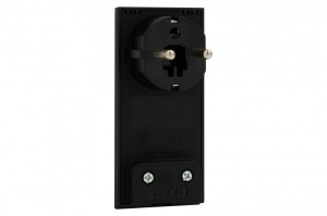 Wtyczka kątowa 230V kątowa płaska  Uni-Schuko CLOCK czarna  | 80066
