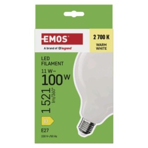 Żarówka LED Filament G125 / E27 / 11 W (100 W) / 1521 lm / ciepła biel | ZF2D62
