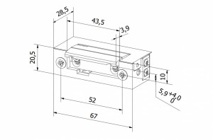 EURA Rygiel elektromagnet. RE-28G2 sym+pam+wył | G23A128