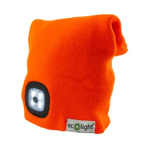 EcoLight Czapka z latarką LED Pomarańczowa 1W 6500K | EC20589