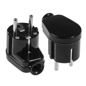 Wtyczka rozbieralna, kątowa Uni-SCHUKO, 2p+Z; 16A, 250V; WT-16U CZARNY | W-10109