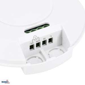 Bemko Czujnik mikrofalowy 2000W 360* IP20 okrą.bia | B52-SES60WH-A