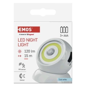 Emos Lampka nocna LED 3x AAA, z czujnikiem ruchu i zmierzchu, magnes | P3324