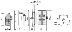 Łącznik LUK 40-12 IP65 0-1 z płytką przedni.924003