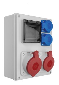 R-BOX 240 4S,  1x32A/5p, 1x16A/5p, 2x250V, puste okno, b/R | B.1701