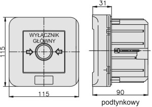 Wyłącznik główny WGp-1s podtynkowy NC-NO  921590
