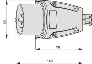 Wtyczka 32A 5P WSM stała (MINI) 922065
