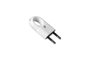 Wtyczka płaska z uchwytem 10A/250V biała | D.3104