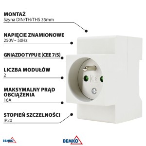 Schelinger  Gniazdo na szynę 16A  A17-FS16